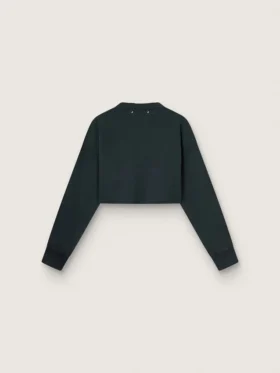 Women’s cropped cotton sweatshirt with crystals on the front