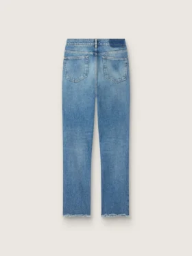 Women’s cropped flared jeans with medium wash