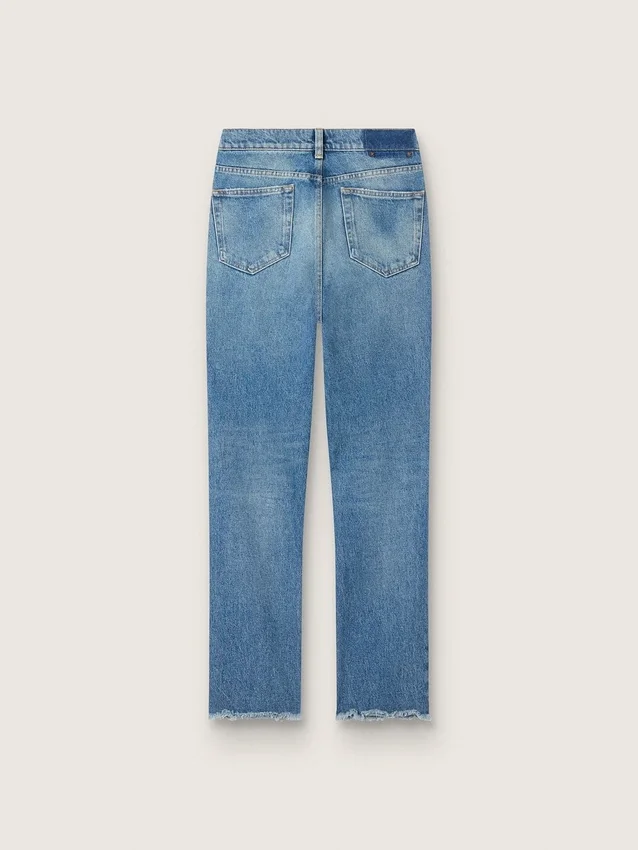 Women's cropped flared jeans with medium wash