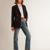 Women's cropped flared jeans with medium wash