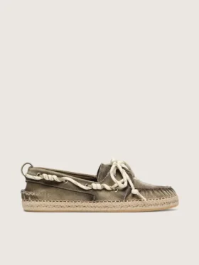 Men’s Cruise espadrilles in military-green canvas with white hiking laces