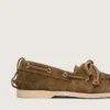 Women's Cruise loafer in khaki suede with fringe and multicolored beads
