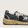 Women’s Dad-Star in black and silver mesh and nappa with ice-gray star
