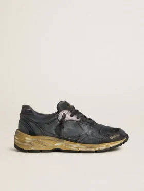 Men's Dad-Star in black naplak and crackle leather with black star and heel tab