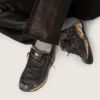 Women's Dad-Star in black naplak and crackle leather with black star and heel tab