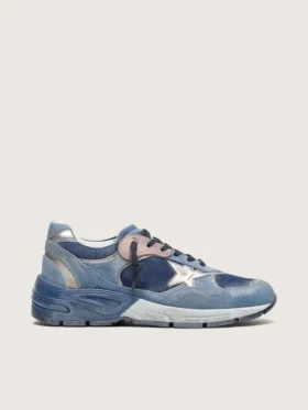 Men’s Dad-Star in denim-blue suede with silver leather star