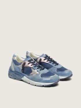 Women’s Dad-Star in denim-blue suede with silver leather star