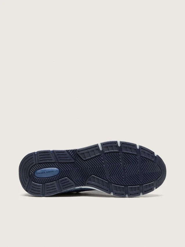 Men’s Dad-Star in denim-blue suede with silver leather star