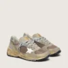 Women's Dad-Star in dove-gray suede and silver mesh with white leather star and suede heel tab