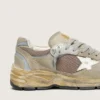 Women's Dad-Star in dove-gray suede and silver mesh with white leather star and suede heel tab