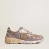 Women's Dad-Star in lilac suede and mesh with laminated leather star and heel tab
