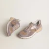 Women's Dad-Star in lilac suede and mesh with laminated leather star and heel tab