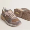 Women's Dad-Star in lilac suede and mesh with laminated leather star and heel tab