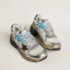 Women's Dad-Star in mesh and silver foiled leather with black suede star