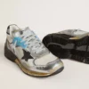 Women's Dad-Star in mesh and silver foiled leather with black suede star