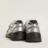 Women's Dad-Star in mesh and silver foiled leather with black suede star