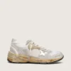Women's Dad-Star in mesh and white suede with gold foiled star