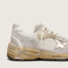 Women's Dad-Star in mesh and white suede with gold foiled star