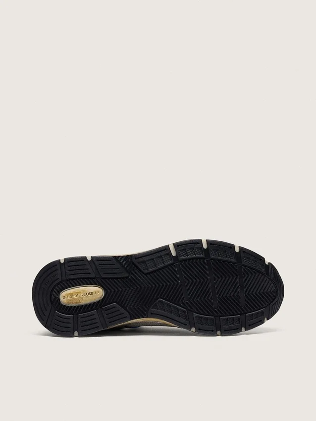 Men's Dad-Star in silver laminated leather and mesh with white leather star and silver heel tab