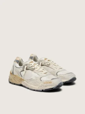 Women’s Dad-Star in suede and mesh with white leather star and beige leather heel tab