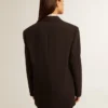 Women’s dark blue wool-blend blazer jacket
