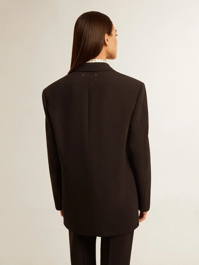 Women’s dark blue wool-blend blazer jacket