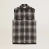 Women's dark gray wool-blend shirt dress