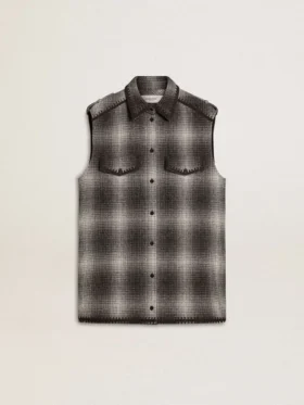 Women's dark gray wool-blend shirt dress