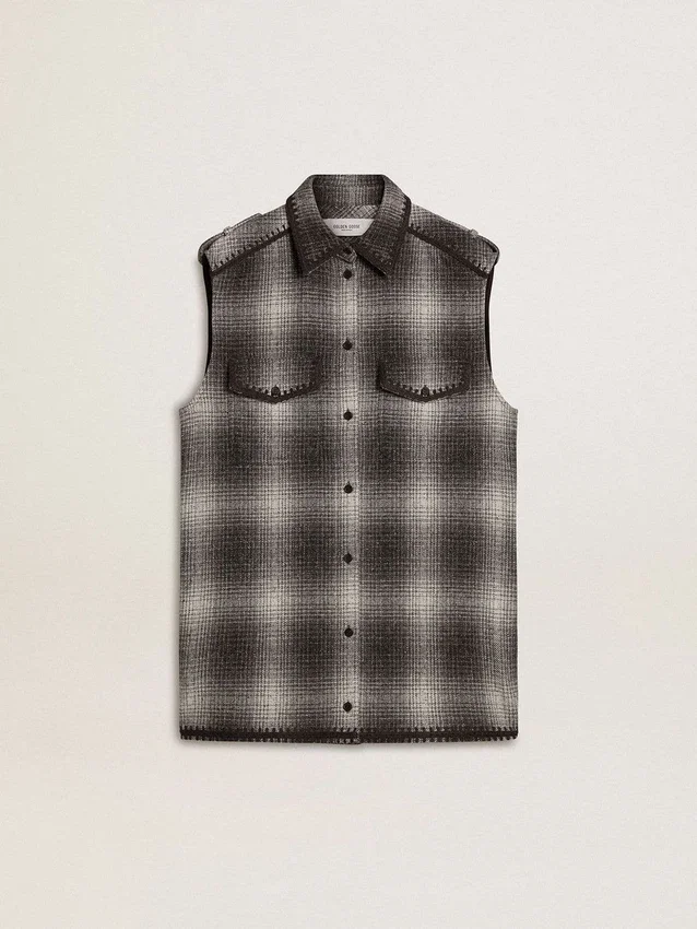 Women's dark gray wool-blend shirt dress