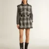 Women's dark gray wool-blend shirt dress