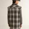 Women's dark gray wool-blend shirt dress