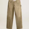 Women's distressed-effect cotton pants