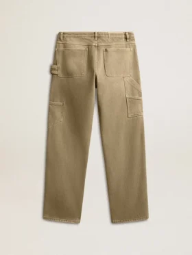 Women’s distressed-effect cotton pants