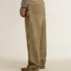 Women's distressed-effect cotton pants