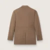 Women's double-breasted blazer in dove-gray chevron wool blend