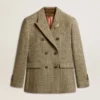 Women's double-breasted blazer in Shetland wool