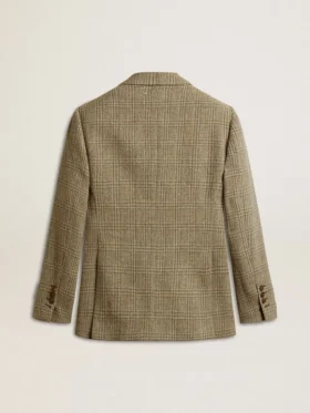 Women’s double-breasted blazer in Shetland wool
