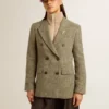 Women's double-breasted blazer in Shetland wool