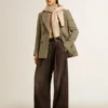 Women's double-breasted blazer in Shetland wool
