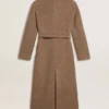 Women's double-breasted coat in a beige wool blend