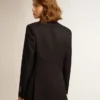 Women's double-breasted dark blue blazer
