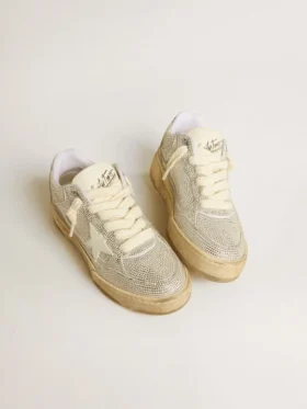 Women’s Forty2 in white leather and Swarovski crystals with white star