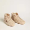 Women's Francy in beige shearling with brown leather star
