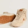 Women's Francy in beige shearling with brown leather star