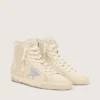 Women's Francy in beige suede with silver glitter star