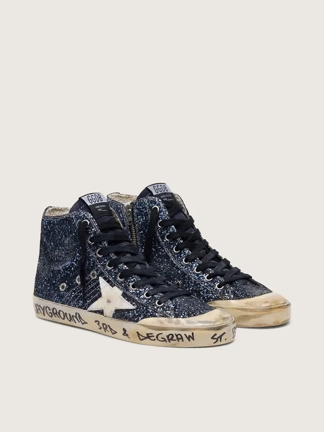 Women’s Francy in dark blue glitter with white star