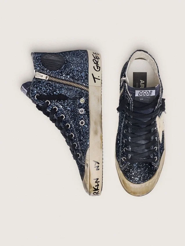 Women’s Francy in dark blue glitter with white star