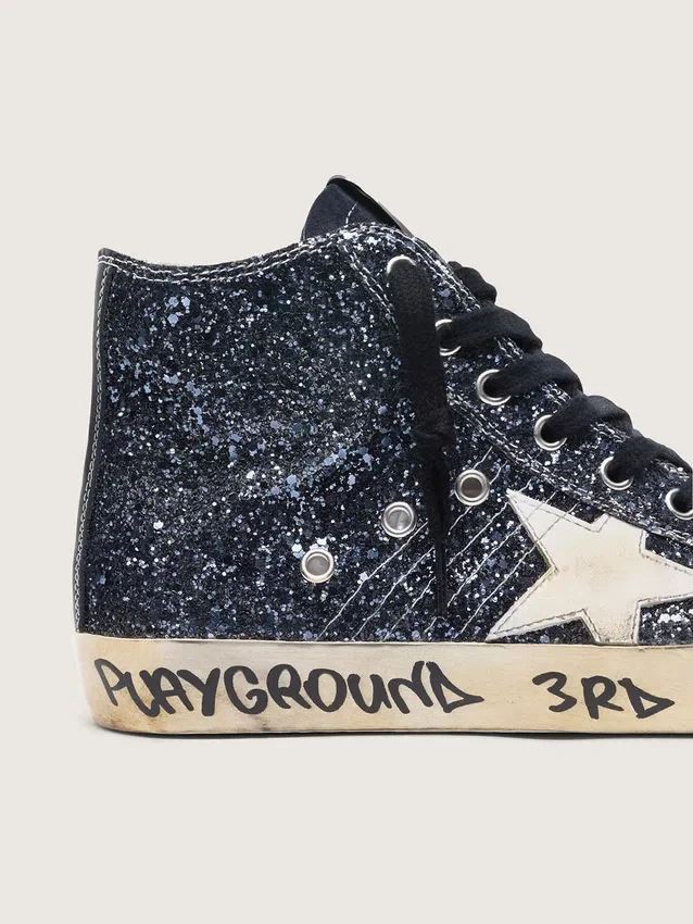 Women’s Francy in dark blue glitter with white star
