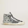 Women’s Francy in nylon with all-over silver sequins and black leather star