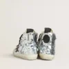 Women’s Francy in nylon with all-over silver sequins and black leather star